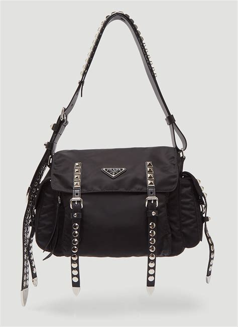 prada black studded bag